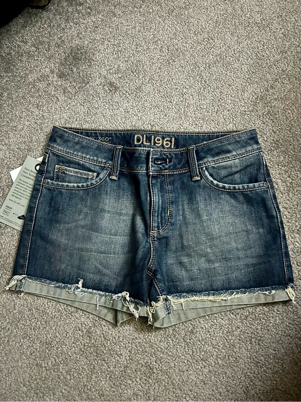 DL1961 Medium Blue Distressed Denim Cutoff Shorts NWT